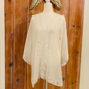 Debbie Katz. White Tunic. Beach Cover Up. NWOT